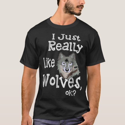 T-shirt Funny Wolf Lover Design (Devant)