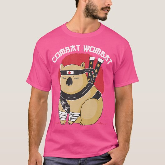 T-shirt Funny Wombat Ninja Combat Wombat (Devant)