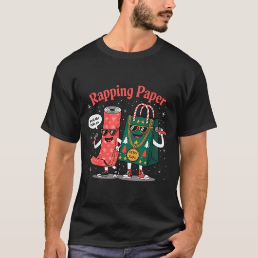 T-shirt Funny Wrapng Rapng Paper Wrap Music Rap Pj (Devant)