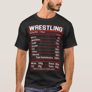 T-shirt Funny Wrestling Nutrition Facts Women Men