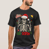 T-shirt Funny Xmas 67 Skeleton Six Seven Christmas Lights (Devant)