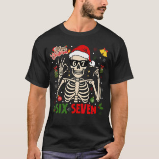 T-shirt Funny Xmas 67 Skeleton Six Seven Christmas Lights