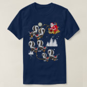 T-shirt Funny Xmas Éclairage Arbre Père Noël équitation Sk (Design devant)