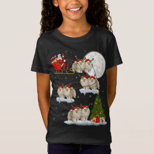 T-Shirt Funny Xmas Éclairage Père Noël équitation Pomérani