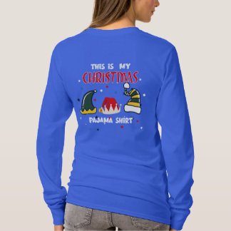 T-shirt Funny Xmas Hat, Christmas Pajama Shirt, Holiday