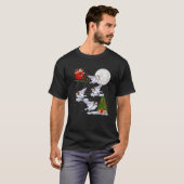 T-shirt Funny Xmas Lighter Tree Père Noël équitation Swan  (Devant entier)