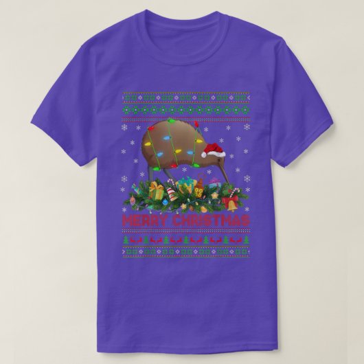 T-shirt Funny Xmas Lighter Tree Père Noël Ugly Kiwi Bird C (Design devant)
