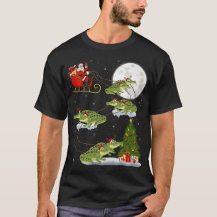 T-shirt Funny Xmas Lighting Tree Père Noël équitation Alli