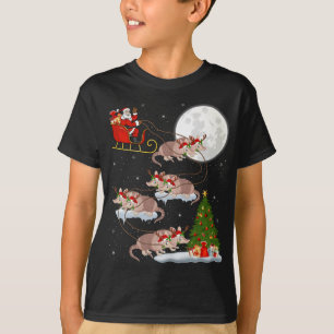 T-shirt Funny Xmas Lighting Tree Père Noël équitation Arma