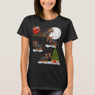 T-shirt Funny Xmas Lighting Tree Père Noël équitation Dobe