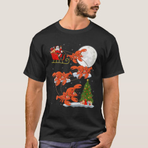 T-shirt Funny Xmas Lighting Tree Père Noël équitation H