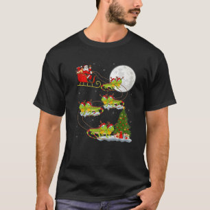 T-shirt Funny Xmas Lighting Tree Père Noël équitation I