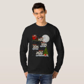 T-shirt Funny Xmas Lighting Tree Père Noël équitation West (Devant entier)