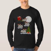 T-shirt Funny Xmas Lighting Tree Père Noël équitation West (Devant)