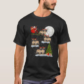 T-shirt Funny Xmas Lighting Tree Père Noël Riding Bullmast (Devant)