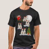 T-shirt Funny Xmas Lighting Tree Père Noël Riding Labradoo (Devant)