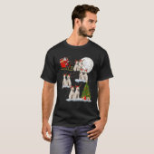 T-shirt Funny Xmas Lighting Tree Père Noël Riding Labradoo (Devant entier)