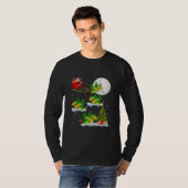 T-shirt Funny Xmas Lighting Tree Père Noël Riding Parrot (Devant entier)