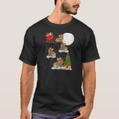 T-shirt Funny Xmas Lighting Tree Père Noël Riding Rabbit C (Devant)