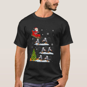 T-shirt Funny Xmas Lighting Tree Père Noël Riding Vulture 