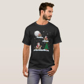 T-shirt Funny Xmas Lighting Tree Santa Riding Brittany Spa (Devant entier)
