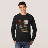T-shirt Funny Xmas Lighting Tree Santa Riding Kiwi Bird (Devant entier)