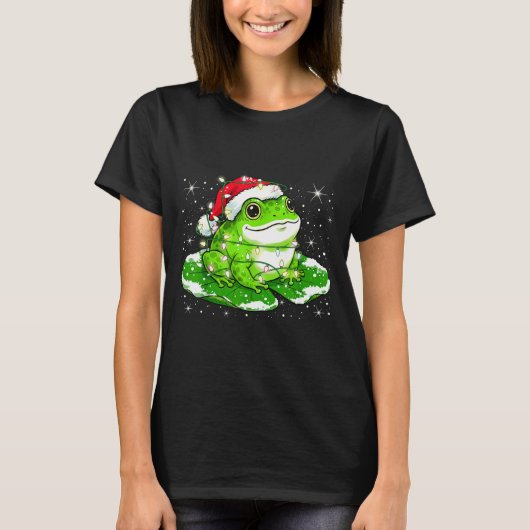 T-shirt Funny Xmas Lights Frog Cute Toad Frogs Women Men K (Devant)