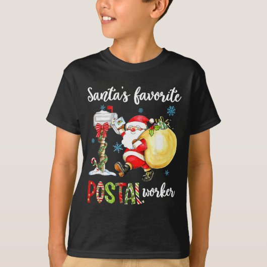 T-shirt Funny Xmas Lights Santa's Favorite Stal Worker Chr (Devant)