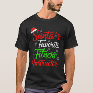 T-shirt Funny Xmas Père Noël Favori Fitness Instructor Chr