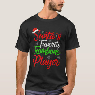 T-shirt Funny Xmas Père Noël Favori Joueur Trombone Christ
