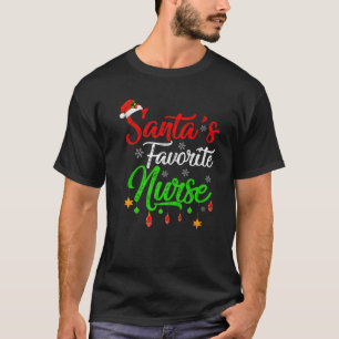 T-shirt Funny Xmas Père Noël Favori Nurse Noël