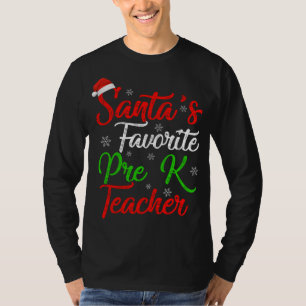 T-shirt Funny Xmas Père Noël Favori Pré K Enseignant Chris