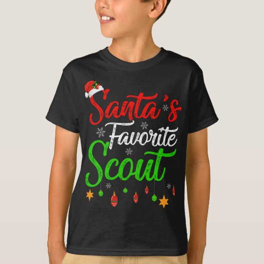 T-shirt Funny Xmas Père Noël Favori Scout Noël (Devant)