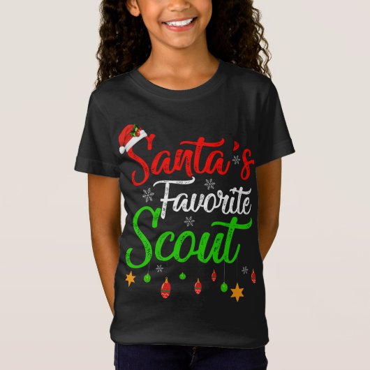 T-Shirt Funny Xmas Père Noël Favori Scout Noël (Devant)