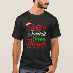 T-shirt Funny Xmas Père Noël Joueur de Poker favori Noë