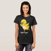 T-shirt Funny Yellow Duck Skater Skateboard Ballerina Zoo (Devant entier)
