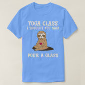 T-shirt Funny Yoga Class Pour Un Verre Vin Alcool Sloth d (Design devant)