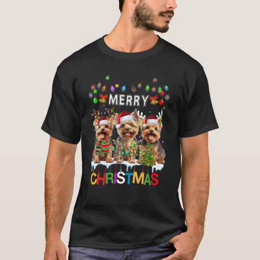 T-shirt Funny Yorkshire Noël Teindeer Noël L (Devant)