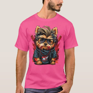 T-shirt Funny Yorkshire Terrier Cute Rapper Hip hop Rb