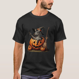 T-shirt Funny Zebra sorcière Citrouille Halloween Hommes F