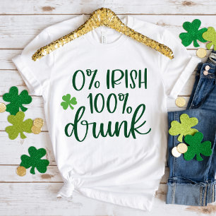 T-shirt Funny Zero% Irish St. Patrick's Day