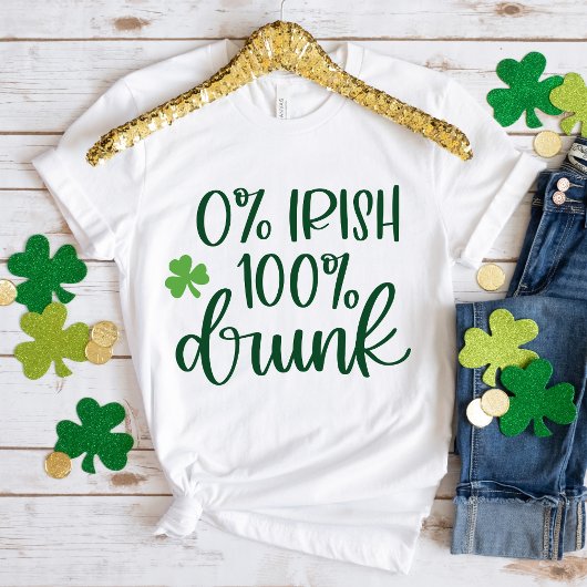 T-shirt Funny Zero% Irish St. Patrick's Day