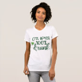 T-shirt Funny Zero% Irish St. Patrick's Day (Devant entier)