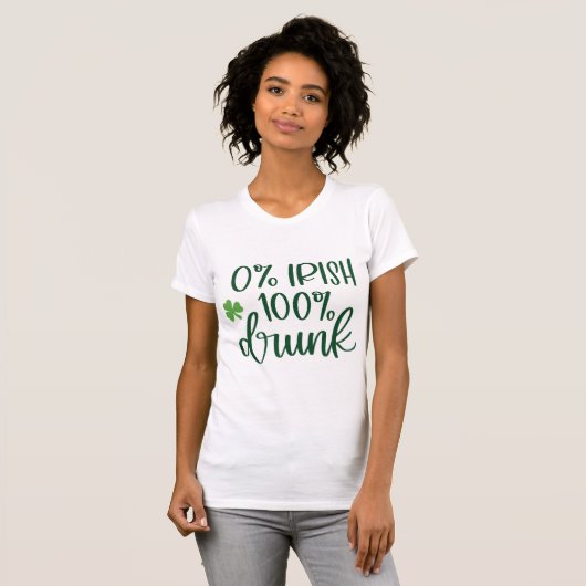 T-shirt Funny Zero% Irish St. Patrick's Day (Devant entier)