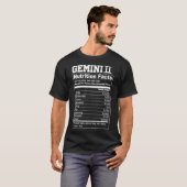 T-shirt Funny Zodiac Gemini Nutrition Facts Gemini Birthda (Devant entier)