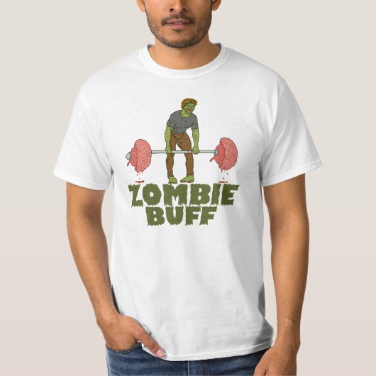T-shirt Funny Zombie Buff Weightlifter (Devant)