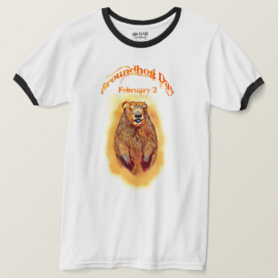 T-shirt FunT-Chemise de jour de Groundhog avec le dessin