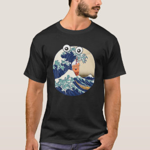 T-shirt Funy Kanagawa Great Wave Boire Boba Milk Tea