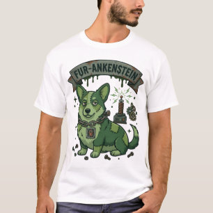 T-shirt Fur Ankenstein Halloween Vert Corgi Chien Tesla Co