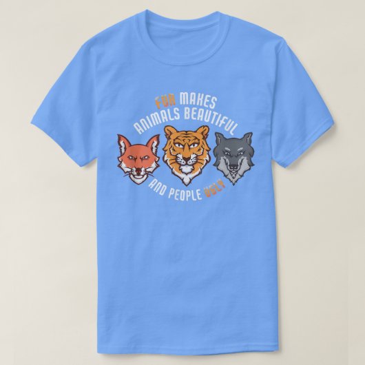 T-shirt Fur Makes Animals Beautiful And People Ugly Vegeta (Design devant)